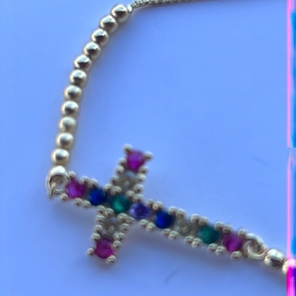 Rainbow Cross 24k gold plated bracelet - Picture 7 of 7
